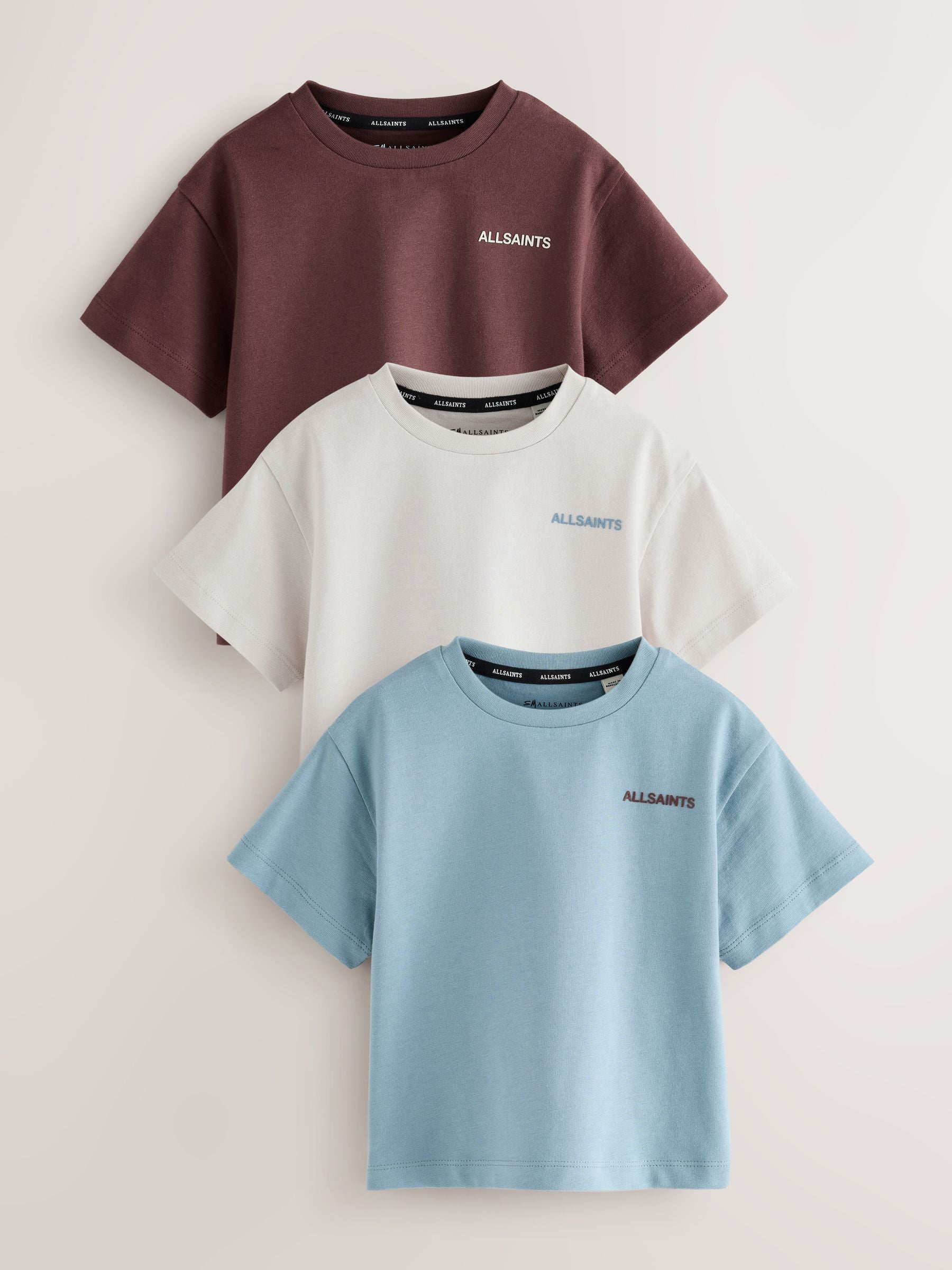 Dsiney Kidz - smALLSAINTS Multi Logo Crew Relaxed Younger 3 Pack T-Shirts image 1