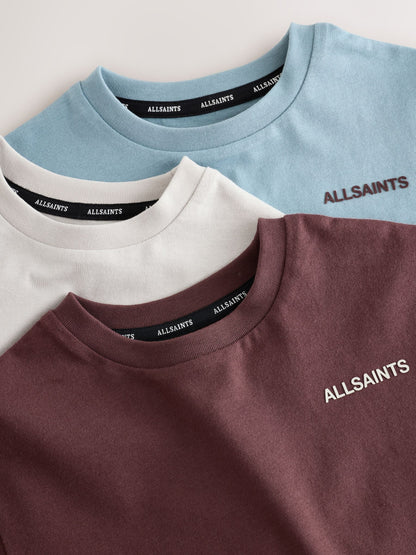 Dsiney Kidz - smALLSAINTS Multi Logo Crew Relaxed Younger 3 Pack T-Shirts image 4