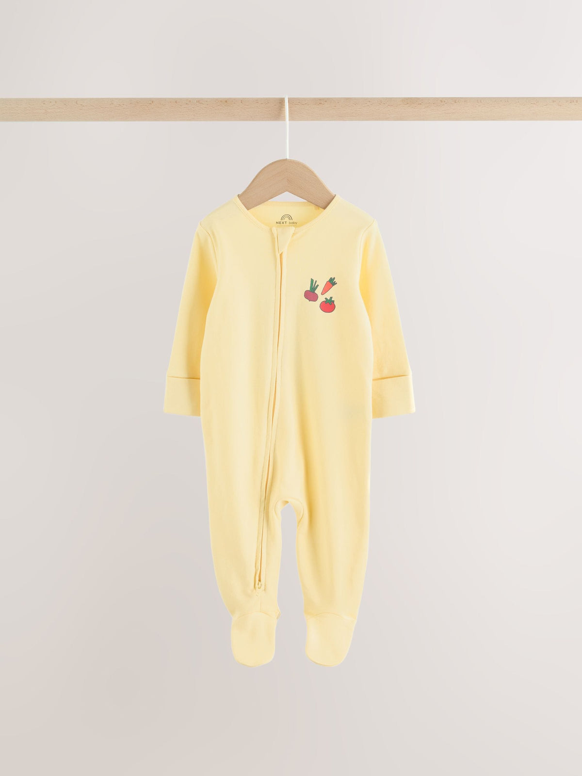 Yellow Farm Animals Two Way Zip Baby Sleepsuits 3 Pack (0mths-2yrs) image 3