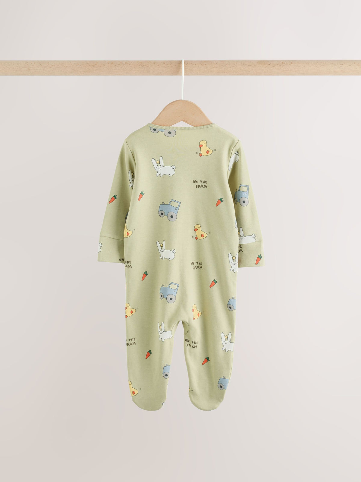 Yellow Farm Animals Two Way Zip Baby Sleepsuits 3 Pack (0mths-2yrs) image 6