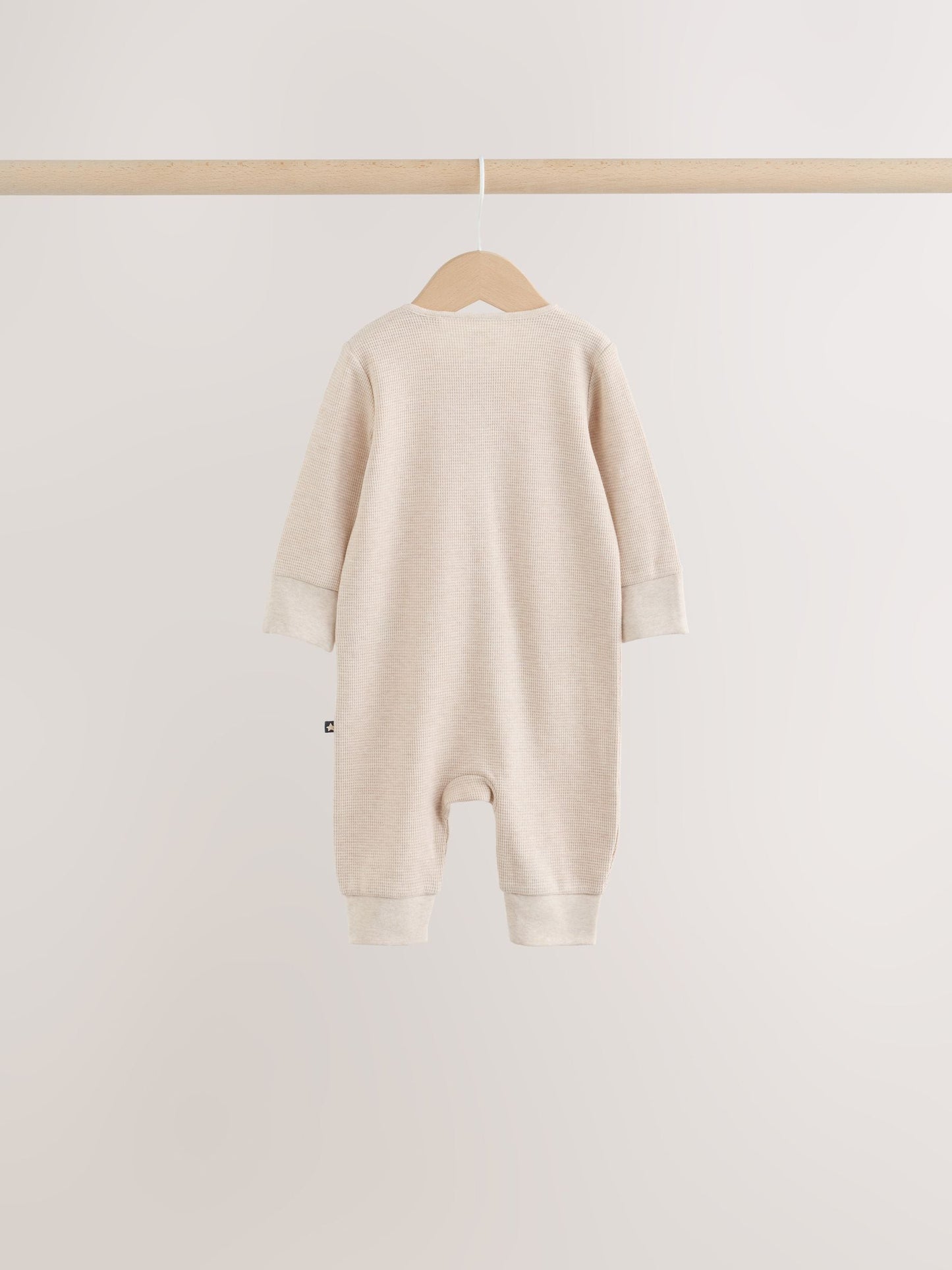 Neutral Sage Waffle Two Way Zip Baby Sleepsuits 4 Pack (0mths-3yrs) image 7