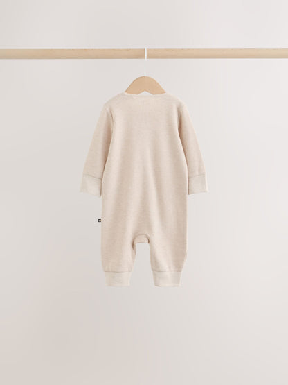 Neutral Sage Waffle Two Way Zip Baby Sleepsuits 4 Pack (0mths-3yrs) image 7