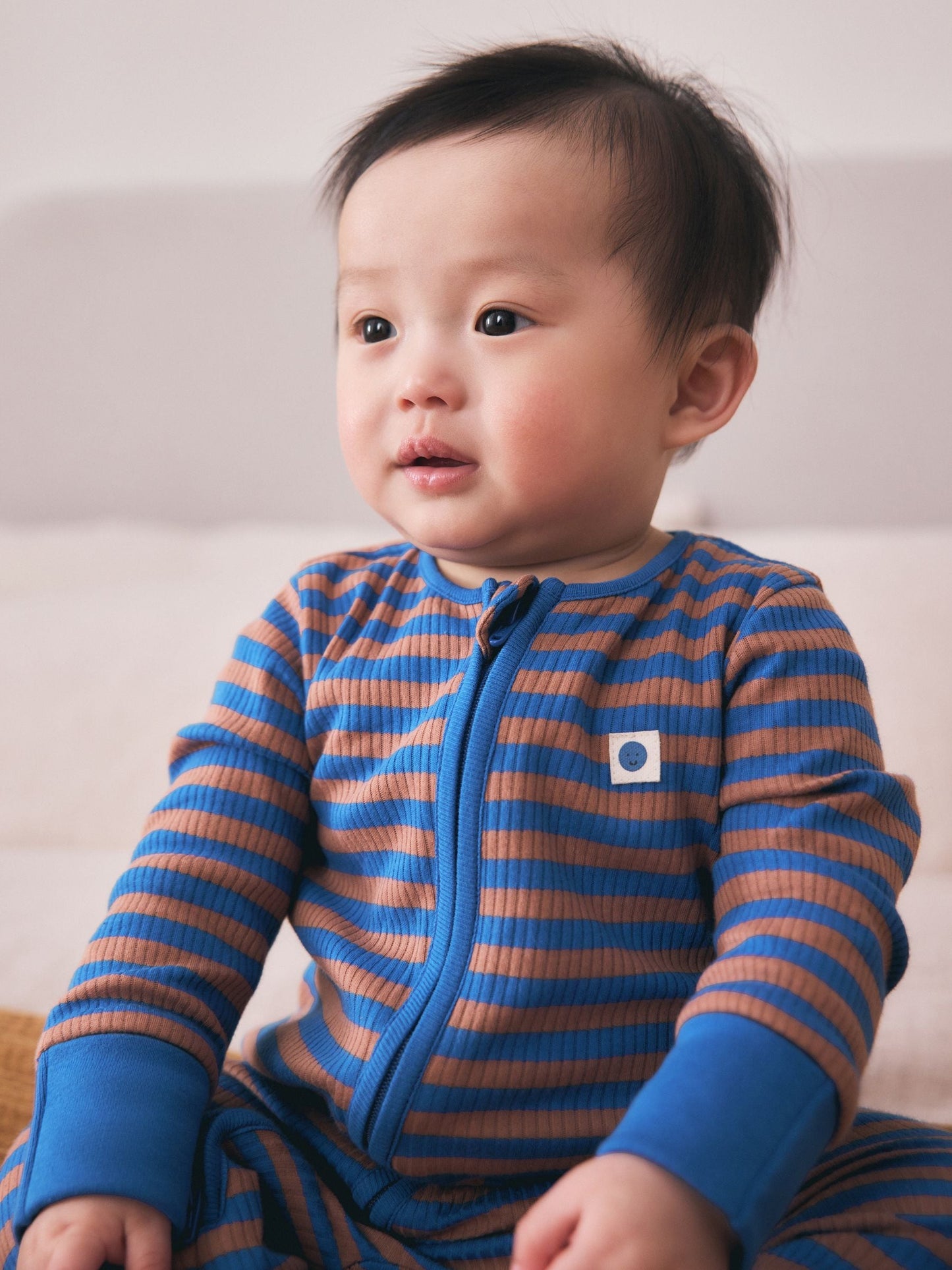 Blue/Green Stripe Two Way Zip Baby Sleepsuits 4 Pack (0mths-3yrs) image 4