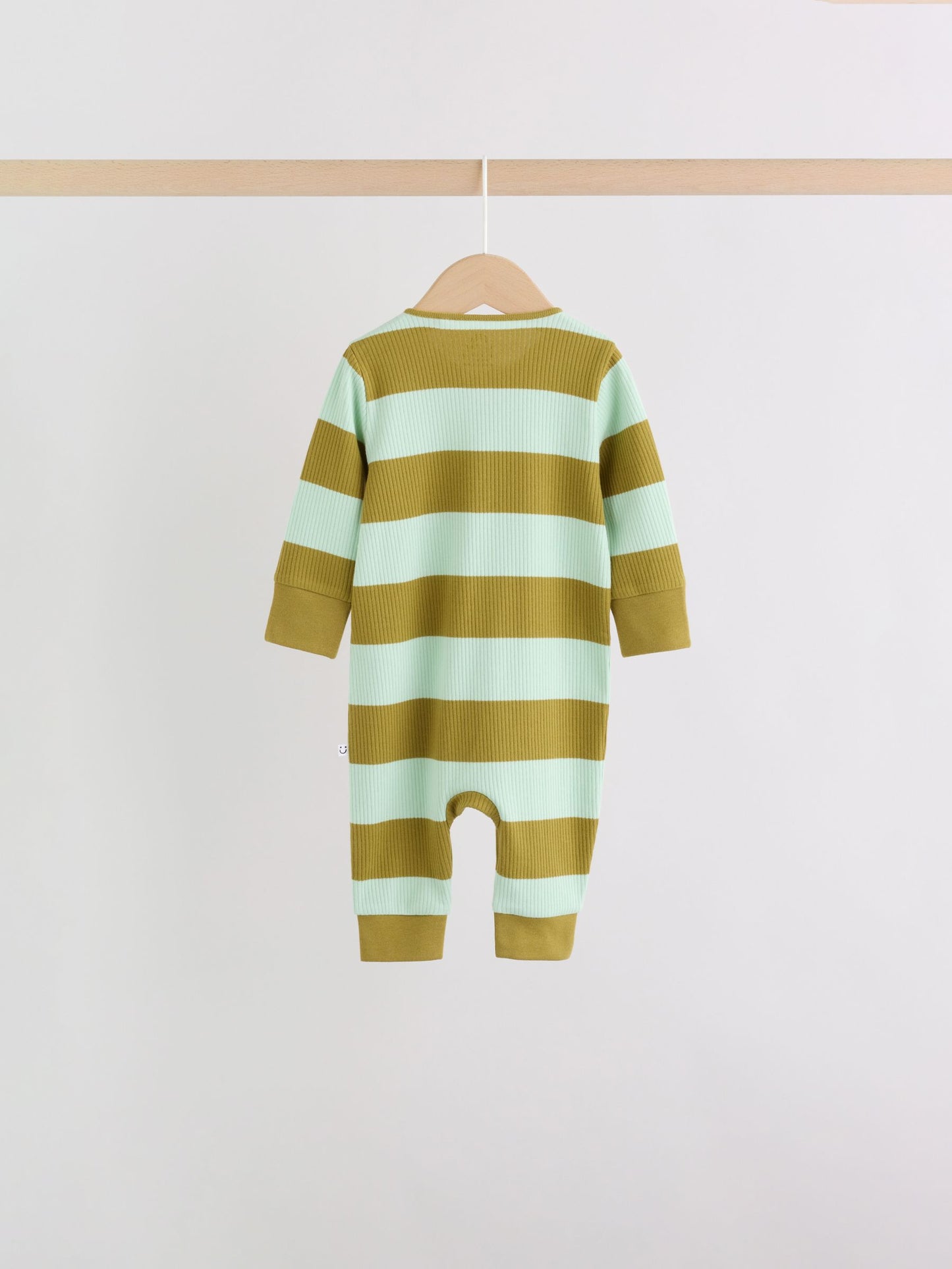 Blue/Green Stripe Two Way Zip Baby Sleepsuits 4 Pack (0mths-3yrs) image 7