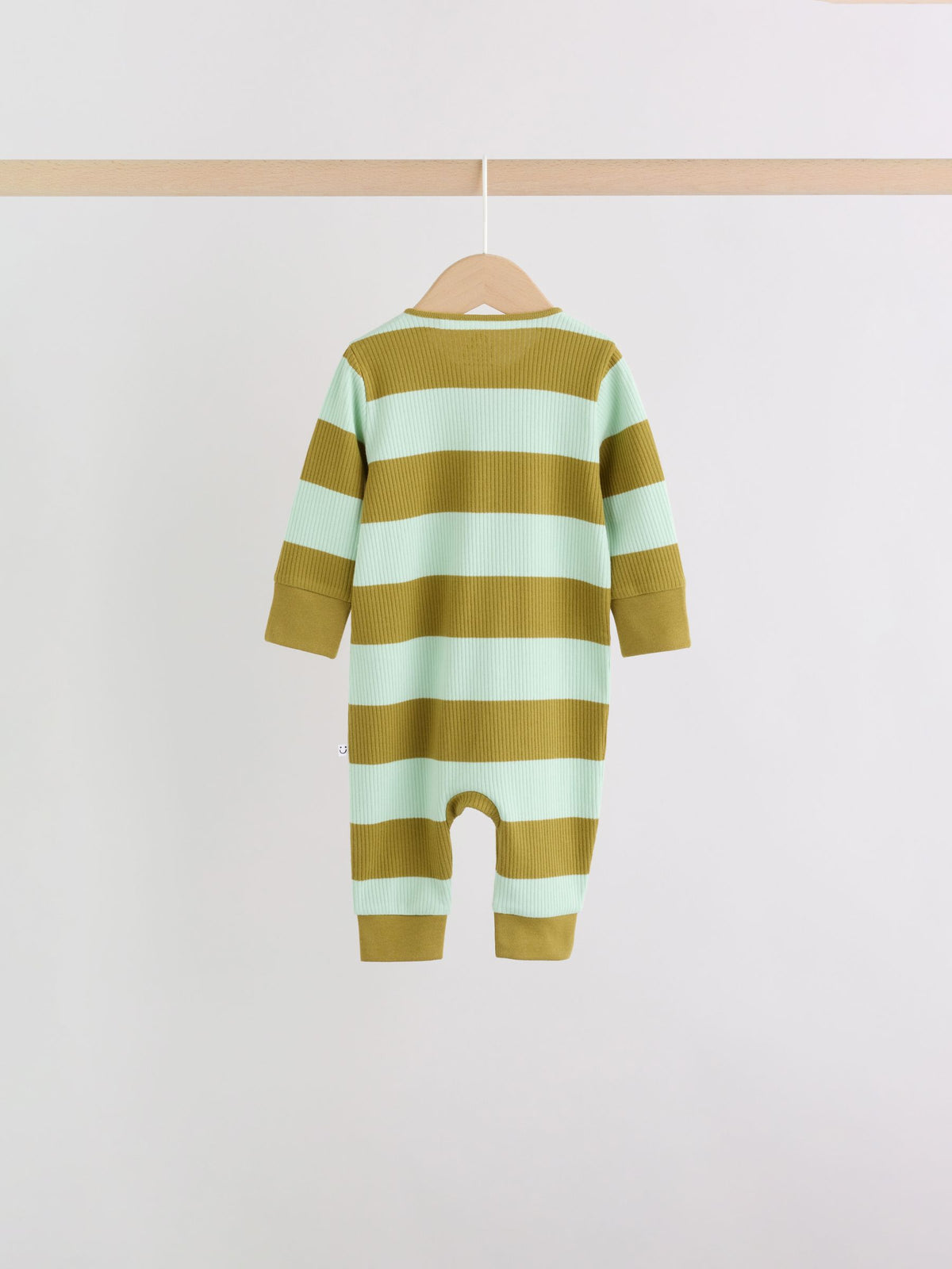 Blue/Green Stripe Two Way Zip Baby Sleepsuits 4 Pack (0mths-3yrs) image 7