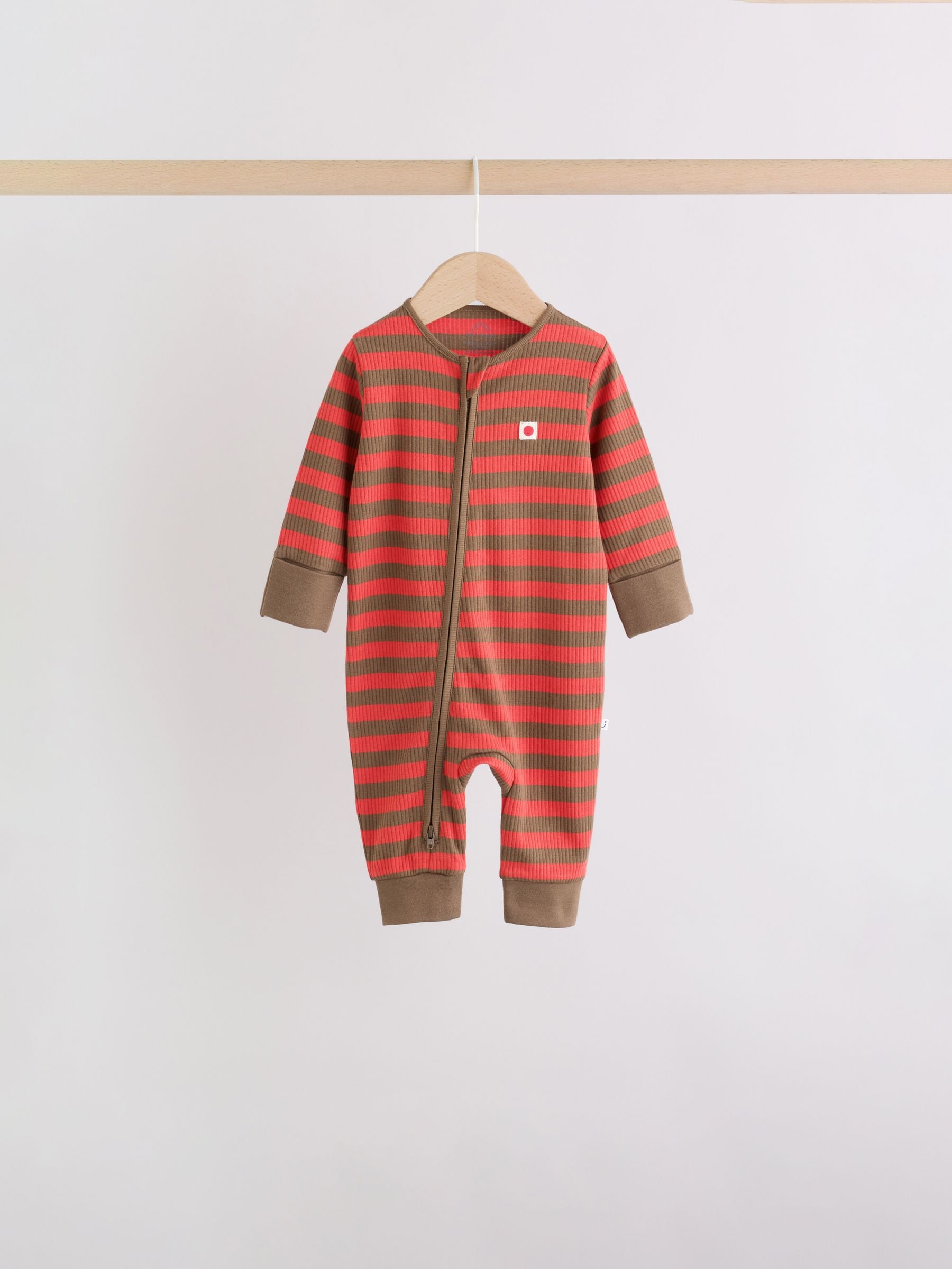 Blue/Green Stripe Two Way Zip Baby Sleepsuits 4 Pack (0mths-3yrs) image 9