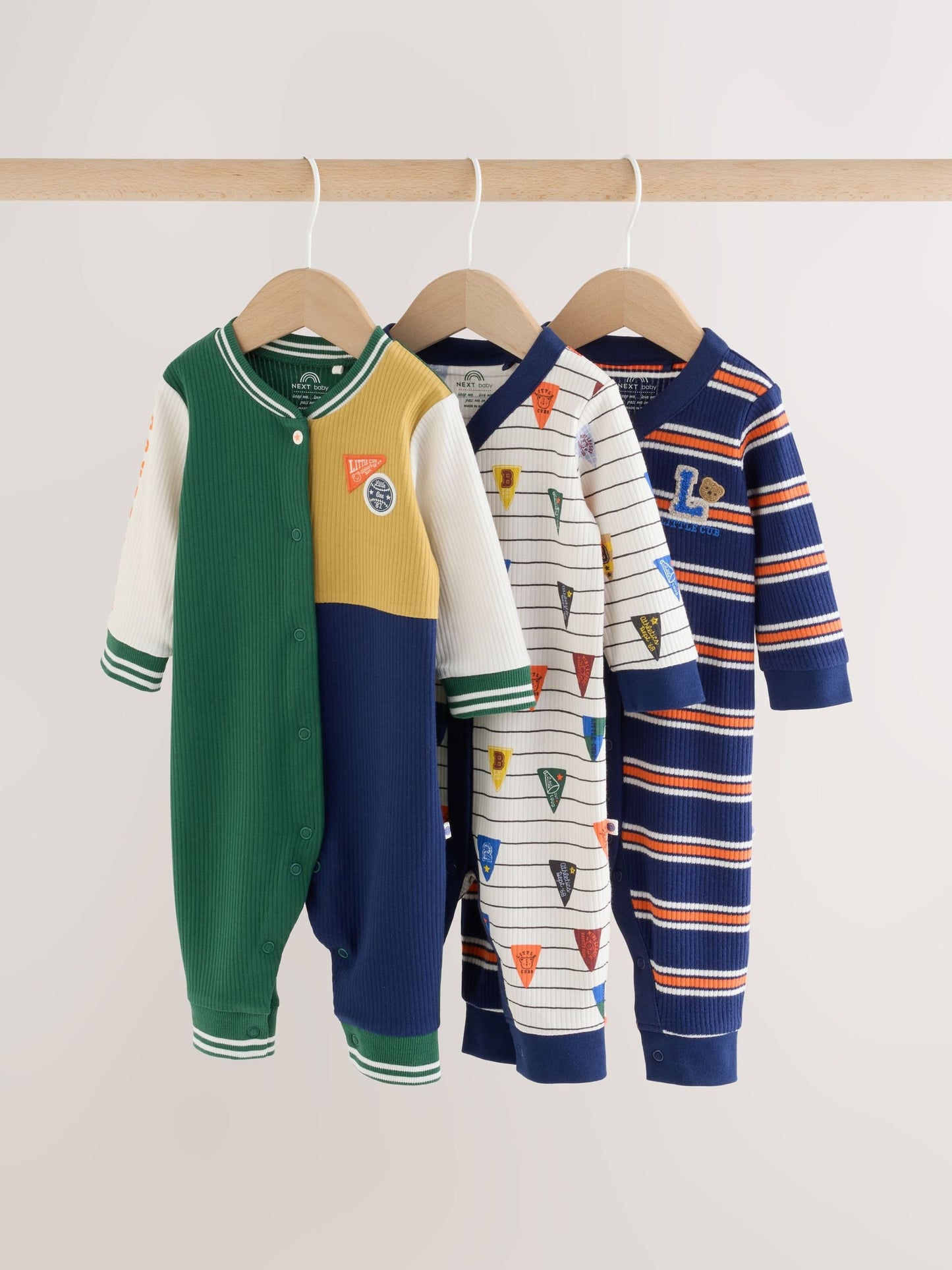 Dsiney Kidz - Multi Varsity Baby Sleepsuits 4 Pack (0mths-3yrs) image 1