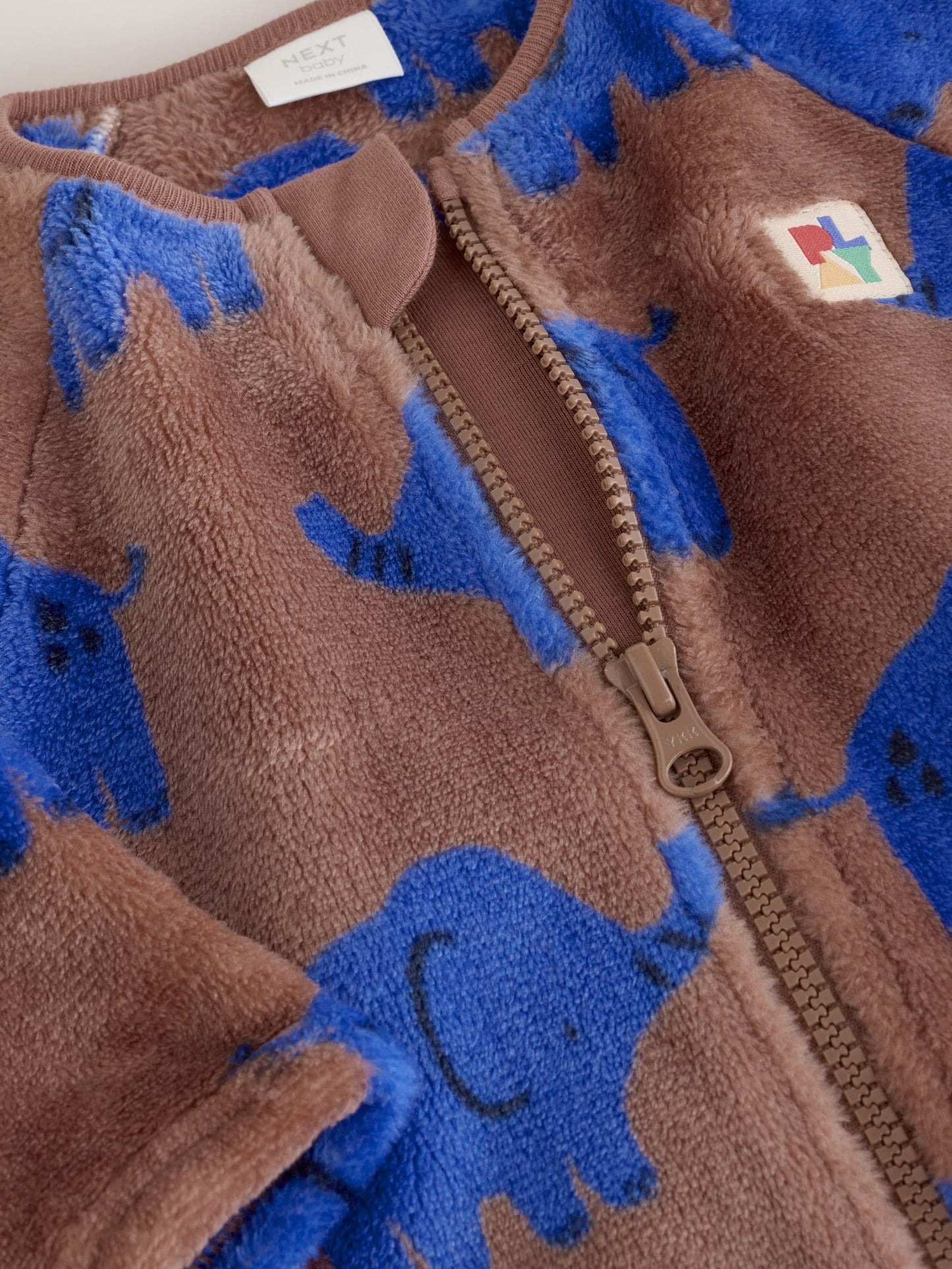 Brown Elephant Fleece Baby Sleepsuit image 4