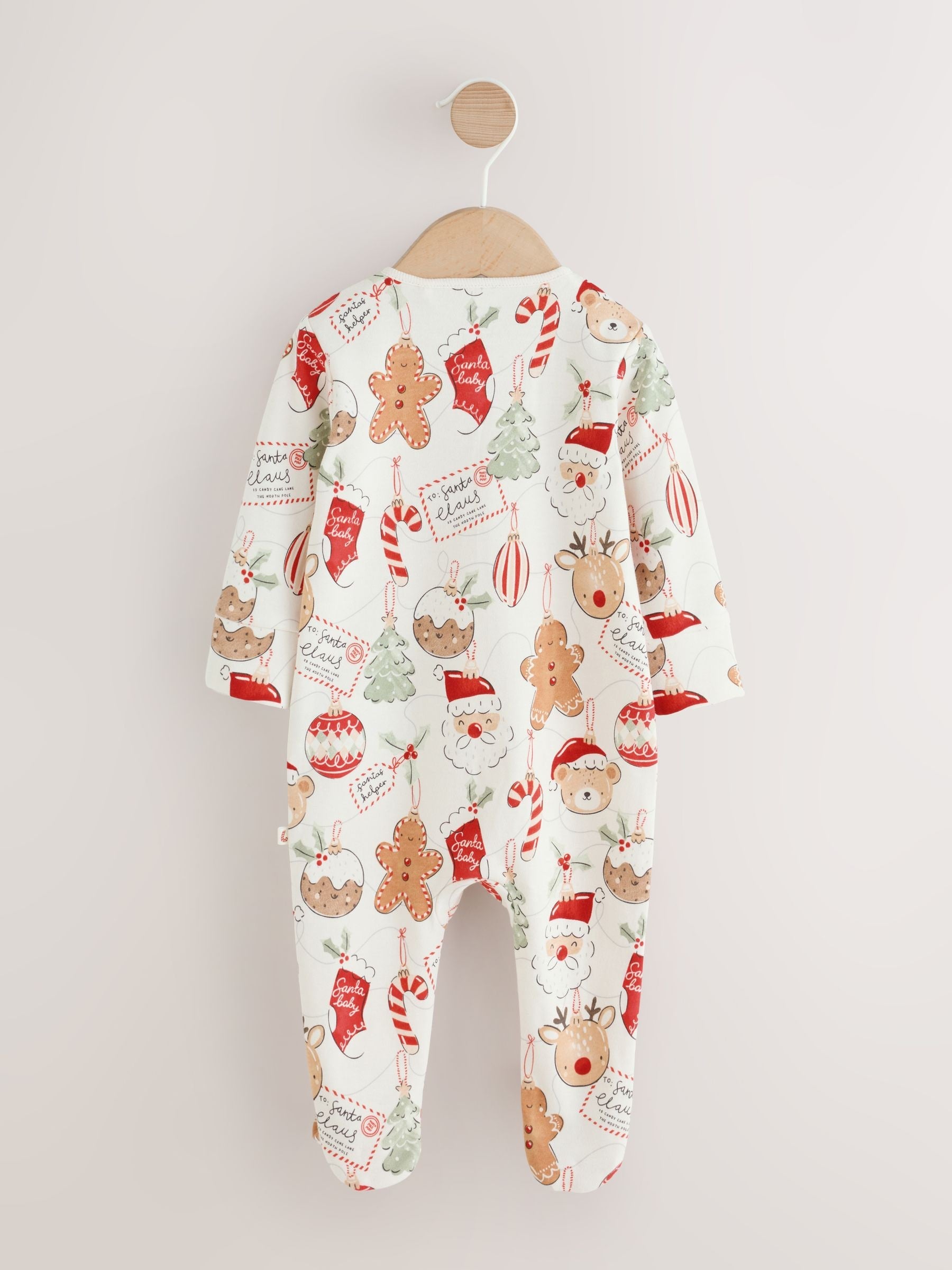Dsiney Kidz - Neutral Bauble Two Way Zip Baby Christmas Sleepsuit (0mths-3yrs) image 2