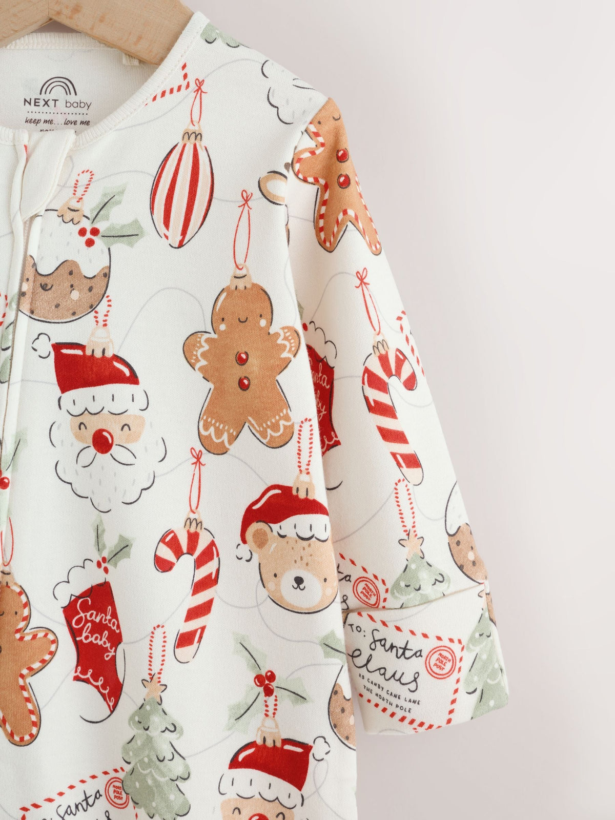 Dsiney Kidz - Neutral Bauble Two Way Zip Baby Christmas Sleepsuit (0mths-3yrs) image 3
