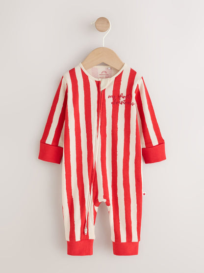 Dsiney Kidz - Red My First Christmas Two Way Zip Baby Sleepsuit (0mths-3yrs) image 1