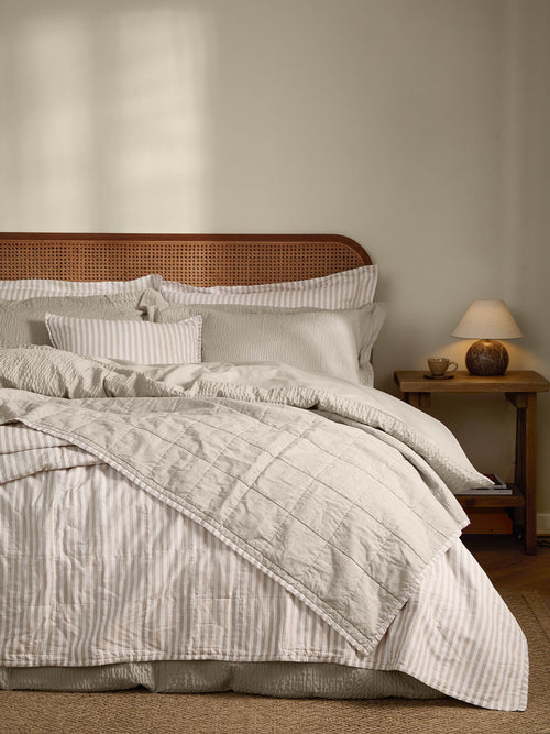 Yard NaturalStone Hebden Stripe Stonewashed Cotton Bedspread image 1
