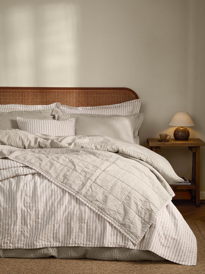Yard NaturalStone Hebden Stripe Stonewashed Cotton Bedspread image 1
