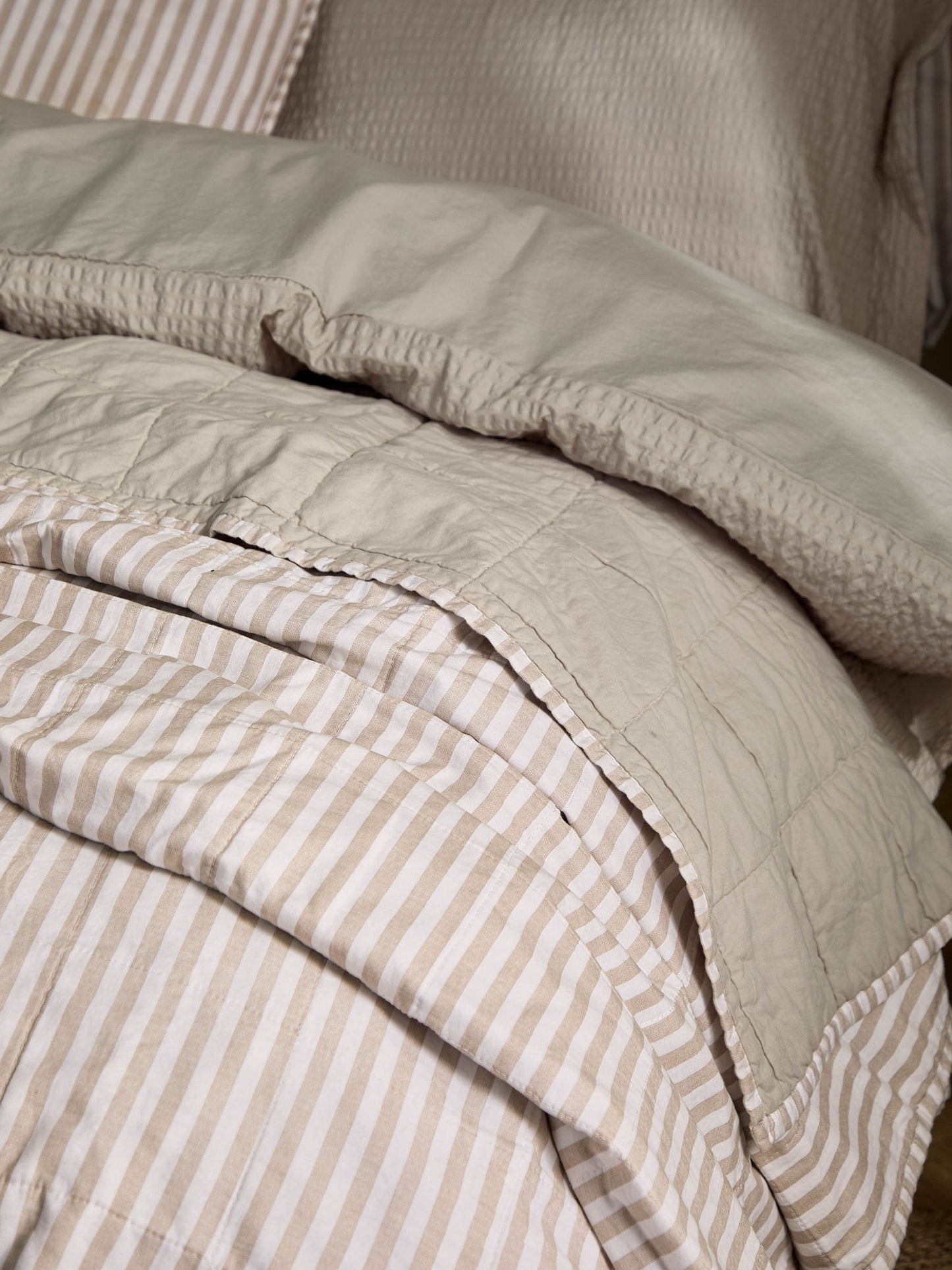 Yard NaturalStone Hebden Stripe Stonewashed Cotton Bedspread image 2