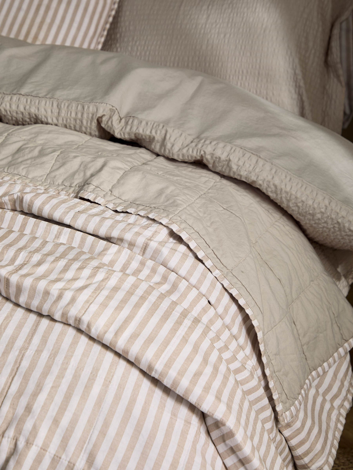 Yard NaturalStone Hebden Stripe Stonewashed Cotton Bedspread image 2