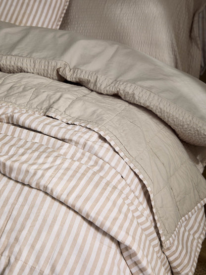 Yard NaturalStone Hebden Stripe Stonewashed Cotton Bedspread image 2