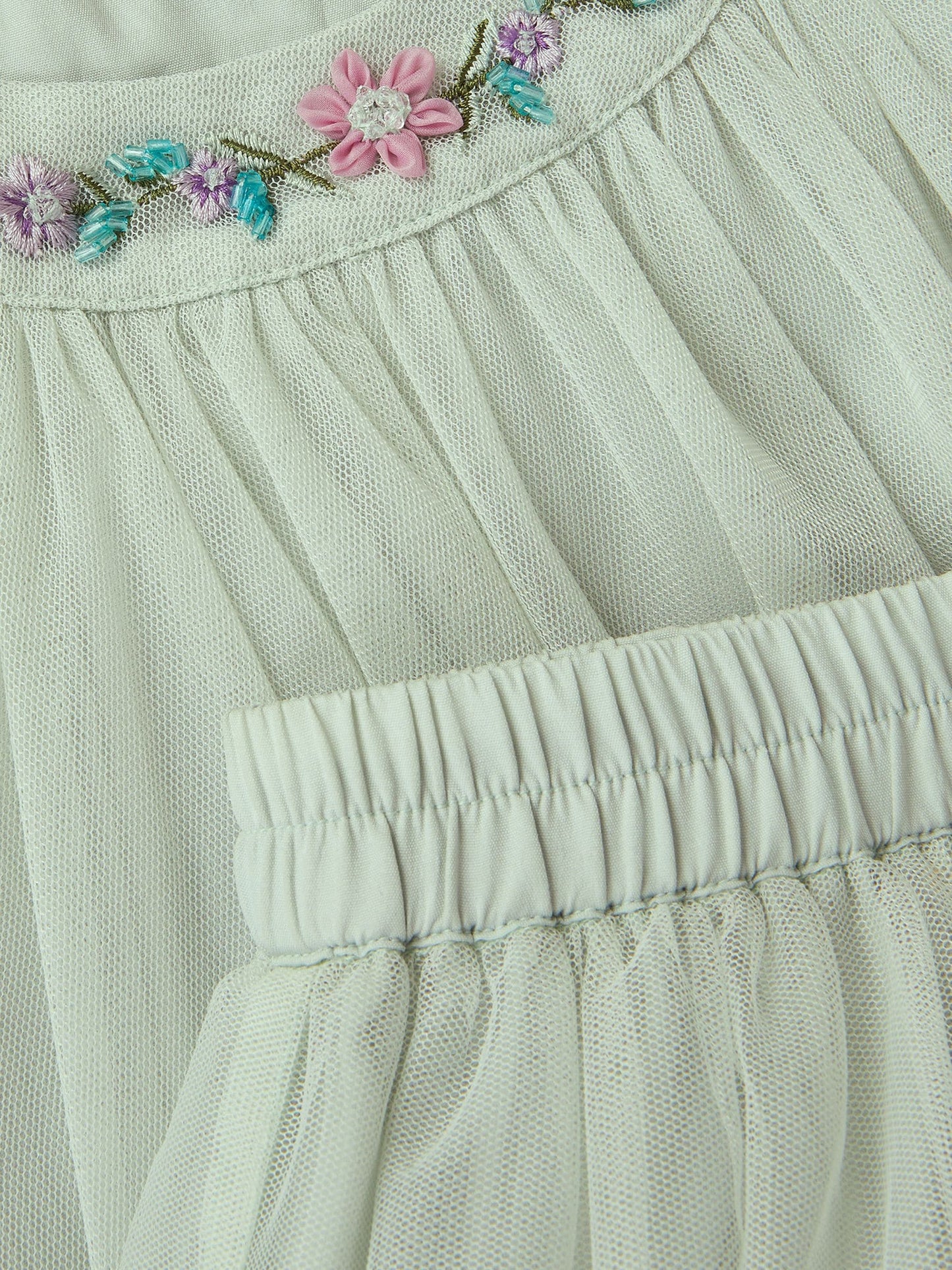Monsoon Green Amina Floral Tulle Top & Skirt Set image 4