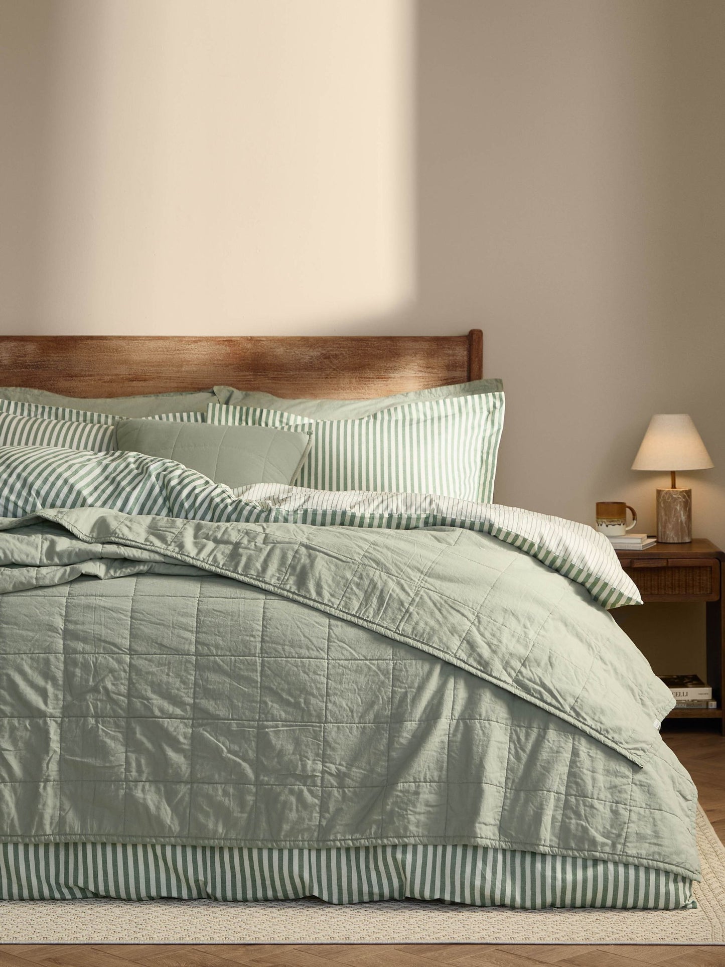 Yard Bay Green Hebden Stonewashed Cotton Bedspread image 1