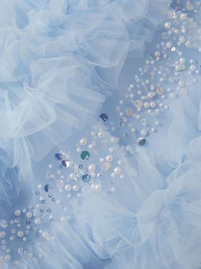 Monsoon Blue Nyla Embellished Ruffle Party Dress image 4