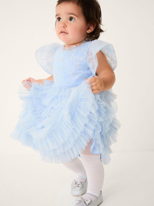 Monsoon Blue Shikha Embellished Frill Dress image 1