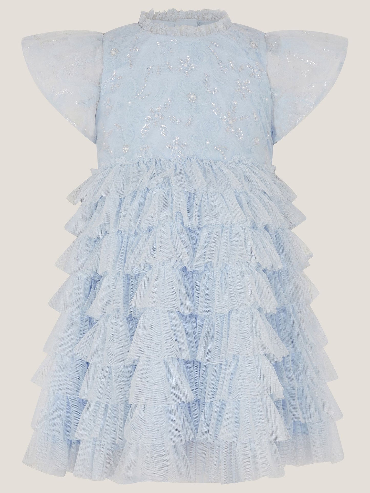 Monsoon Blue Shikha Embellished Frill Dress image 2