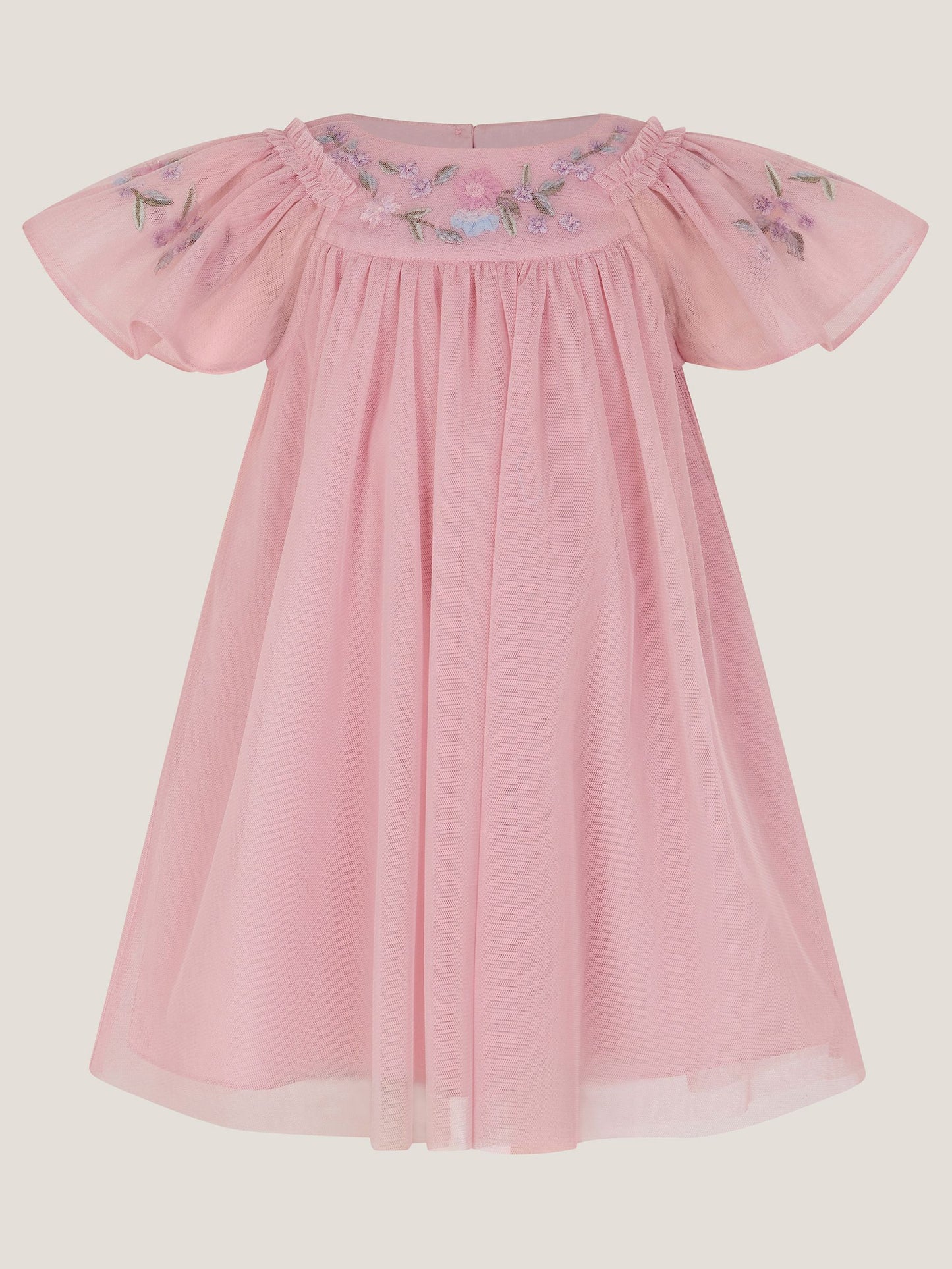 Monsoon Pink Evita Floral Embroidered Swing Dress image 2