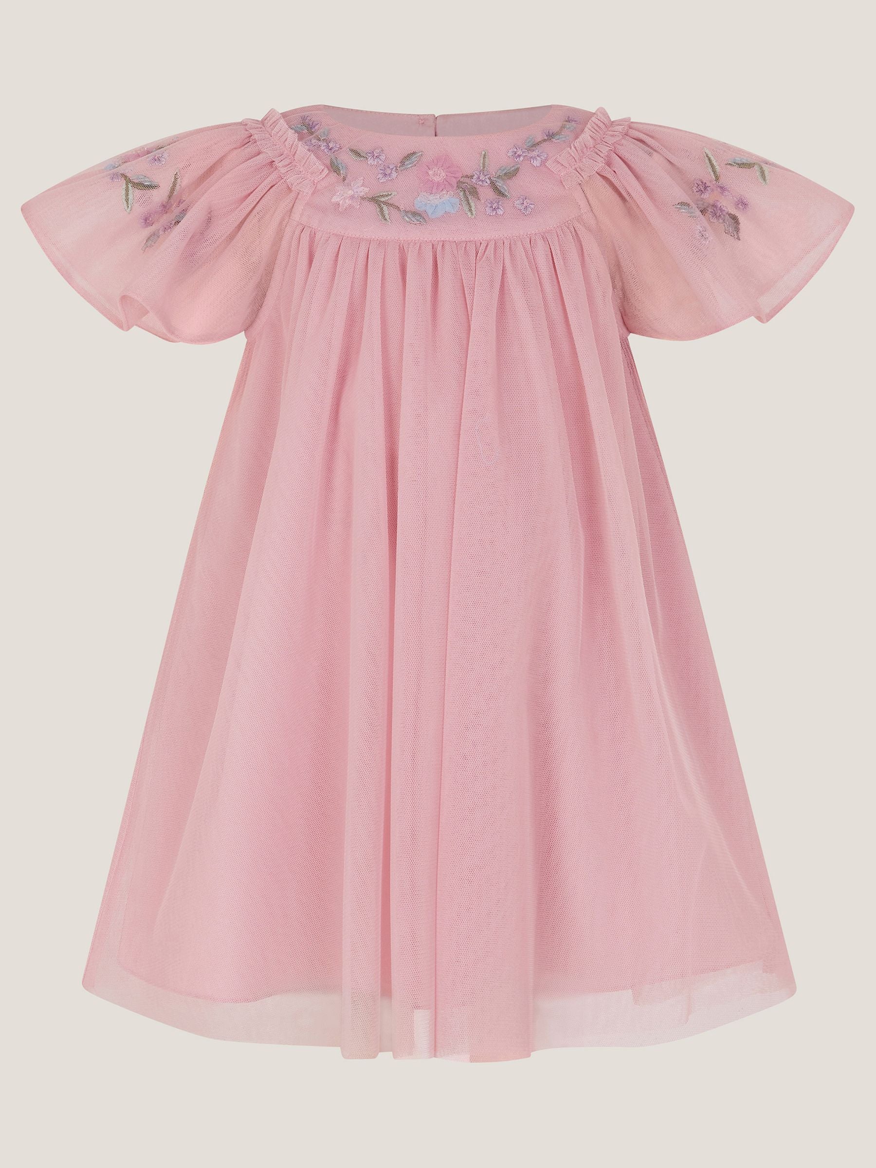 Monsoon Pink Evita Floral Embroidered Swing Dress image 2
