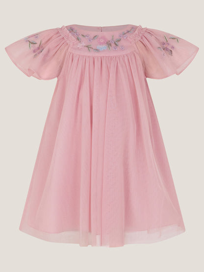 Monsoon Pink Evita Floral Embroidered Swing Dress image 2
