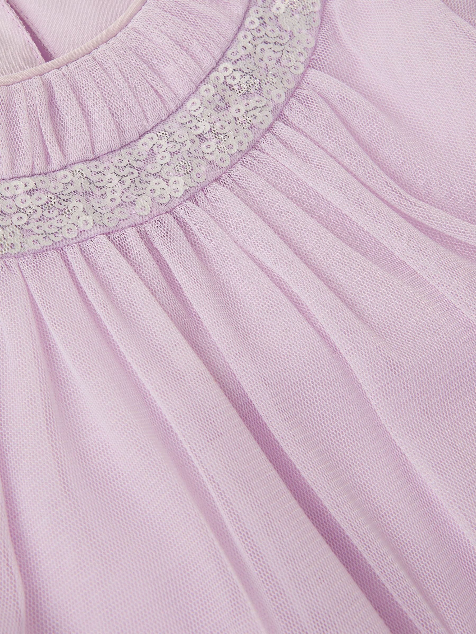 Monsoon Lilac Purple Nessa Sparkle Collar Waterfall Dress image 4