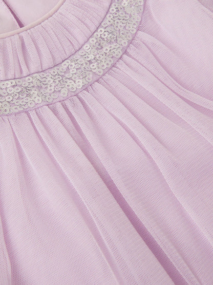 Monsoon Lilac Purple Nessa Sparkle Collar Waterfall Dress image 4