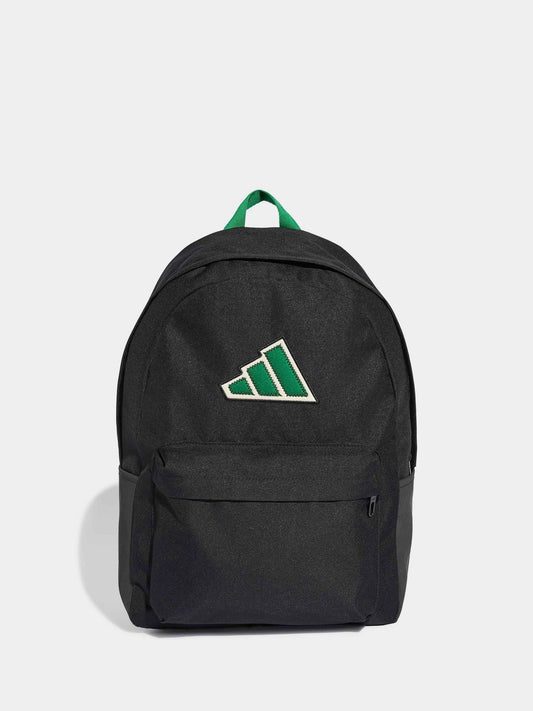 adidas Black/Green Essentials Logo Backpack image 1