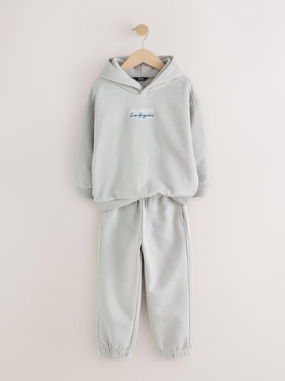 Dsiney Kidz - Grey Back Print Relaxed Fit Heavy Weight Hoody Jogger Set (3-16yrs) image 2
