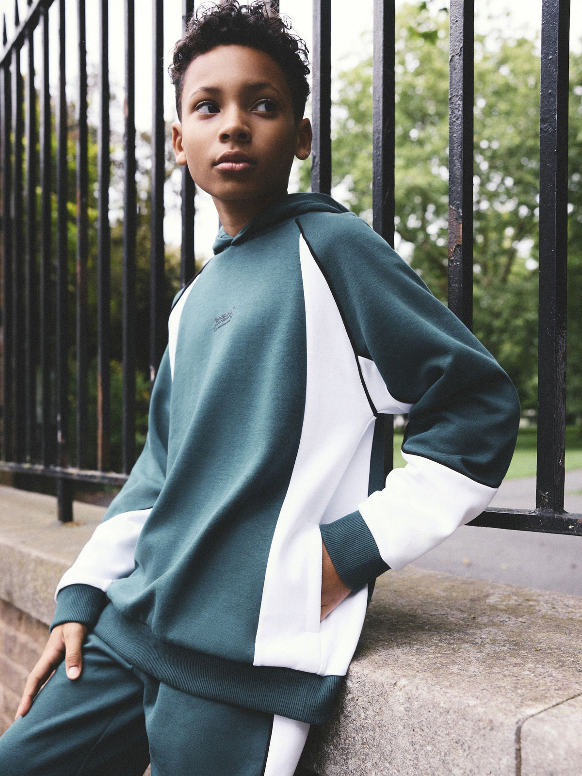 Green Colourblock Joggers & Hoodie Set (3-16yrs) - image 2