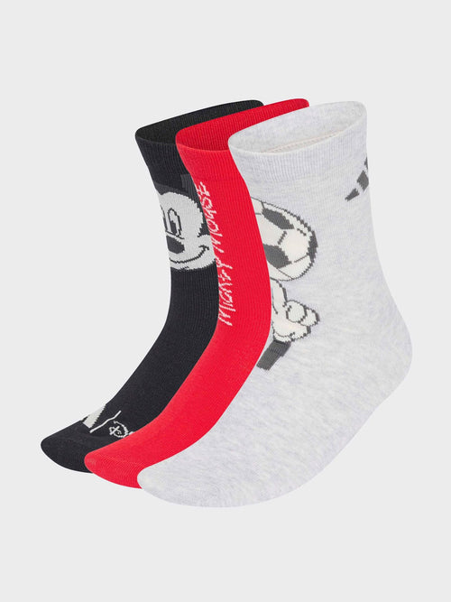 Dsiney Kidz - adidas Black/Red Kids' x Disney Mickey Mouse Crew Socks 3 Pack image 1