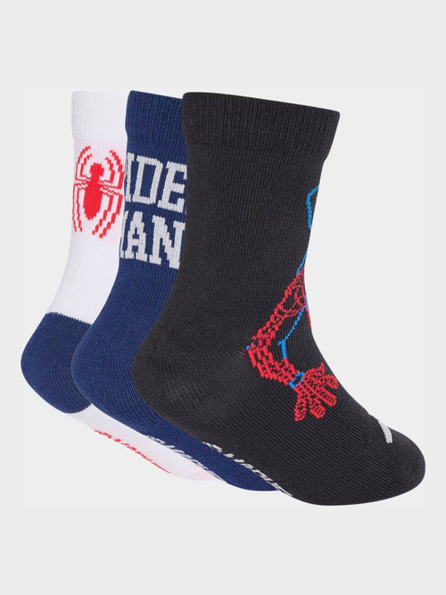 Dsiney Kidz - adidas Black/Navy Kids x Marvel Spider-Man Crew Socks 3 Pack image 1