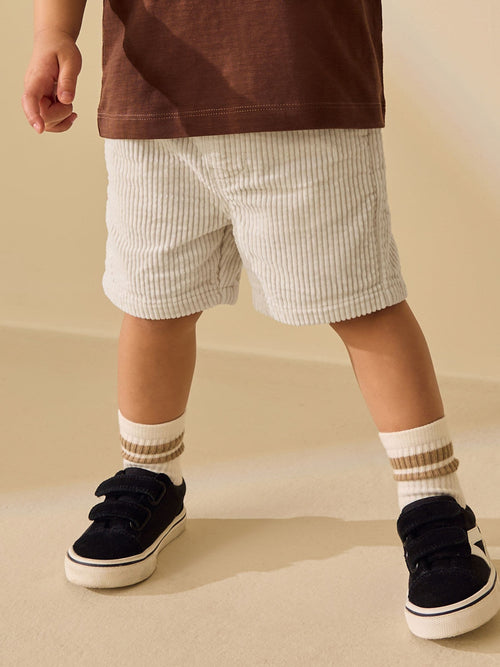 Ecru Corduroy Pull On Shorts (3mths-7yrs) image 1