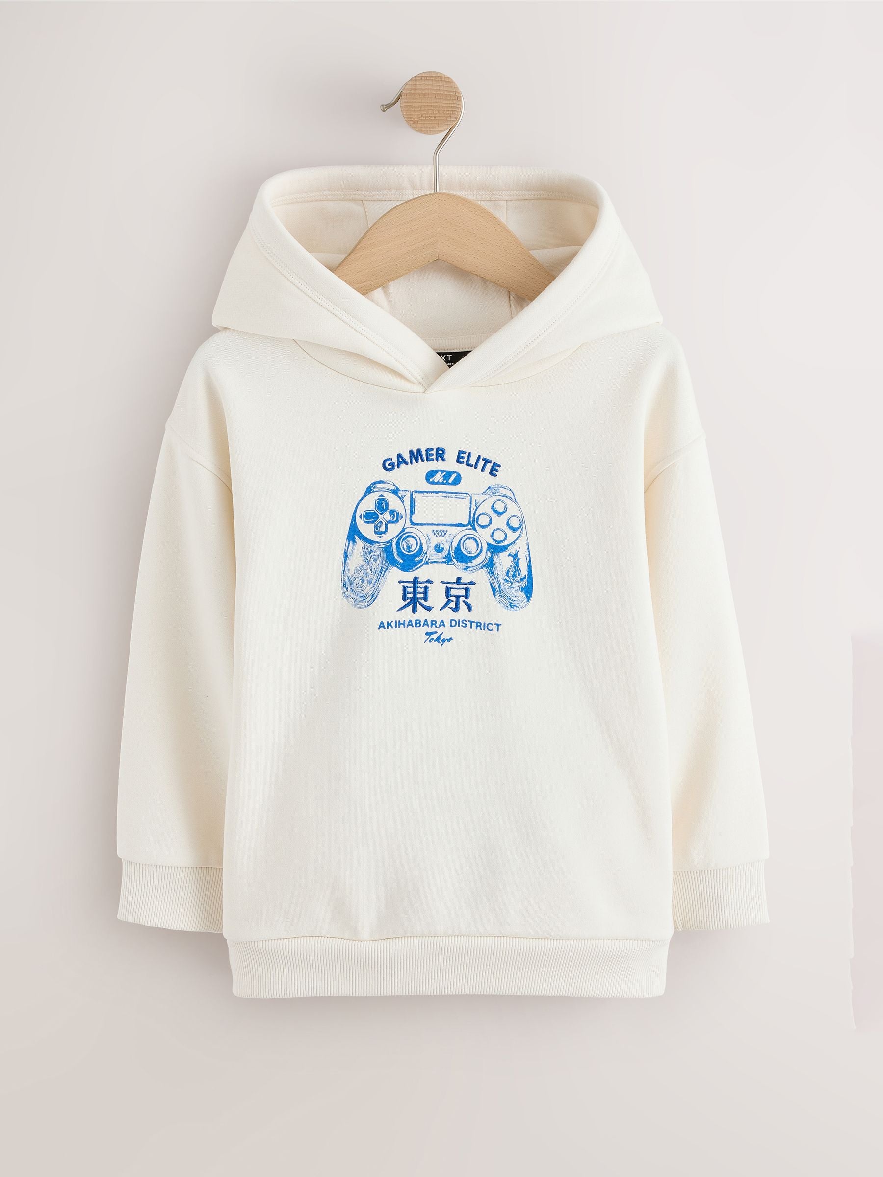 Dsiney Kidz - Cream Controller Regular Fit Older Graphic Print Hoodie (3-16yrs) image 1
