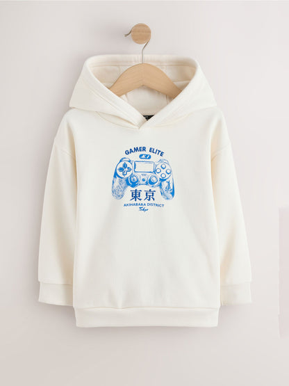 Dsiney Kidz - Cream Controller Regular Fit Older Graphic Print Hoodie (3-16yrs) image 1