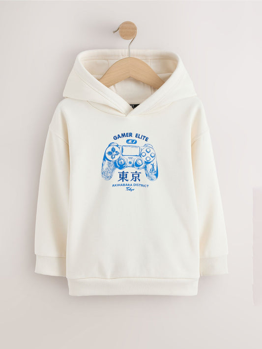 Dsiney Kidz - Cream Controller Regular Fit Older Graphic Print Hoodie (3-16yrs) image 1