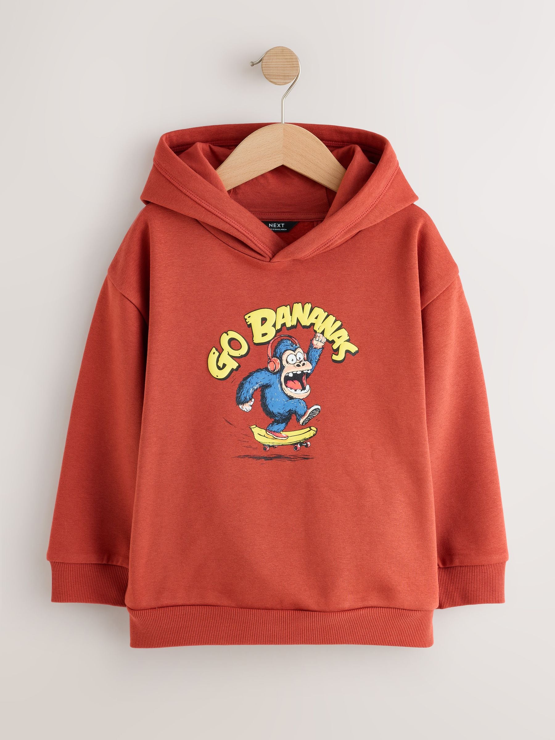 Dsiney Kidz - Rust Monkey Regular Fit Older Graphic Print Hoodie (3-16yrs) image 1