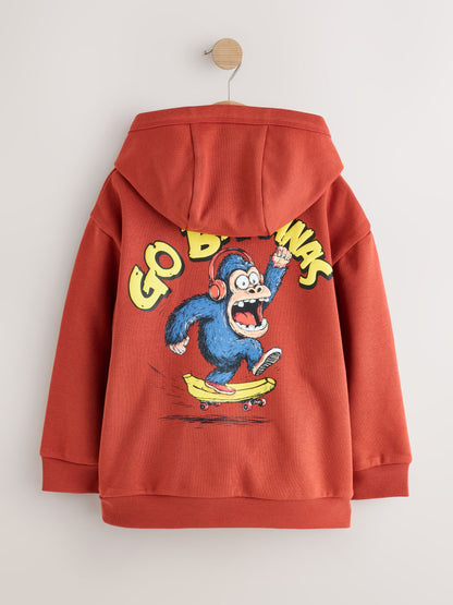 Dsiney Kidz - Rust Monkey Regular Fit Older Graphic Print Hoodie (3-16yrs) image 2