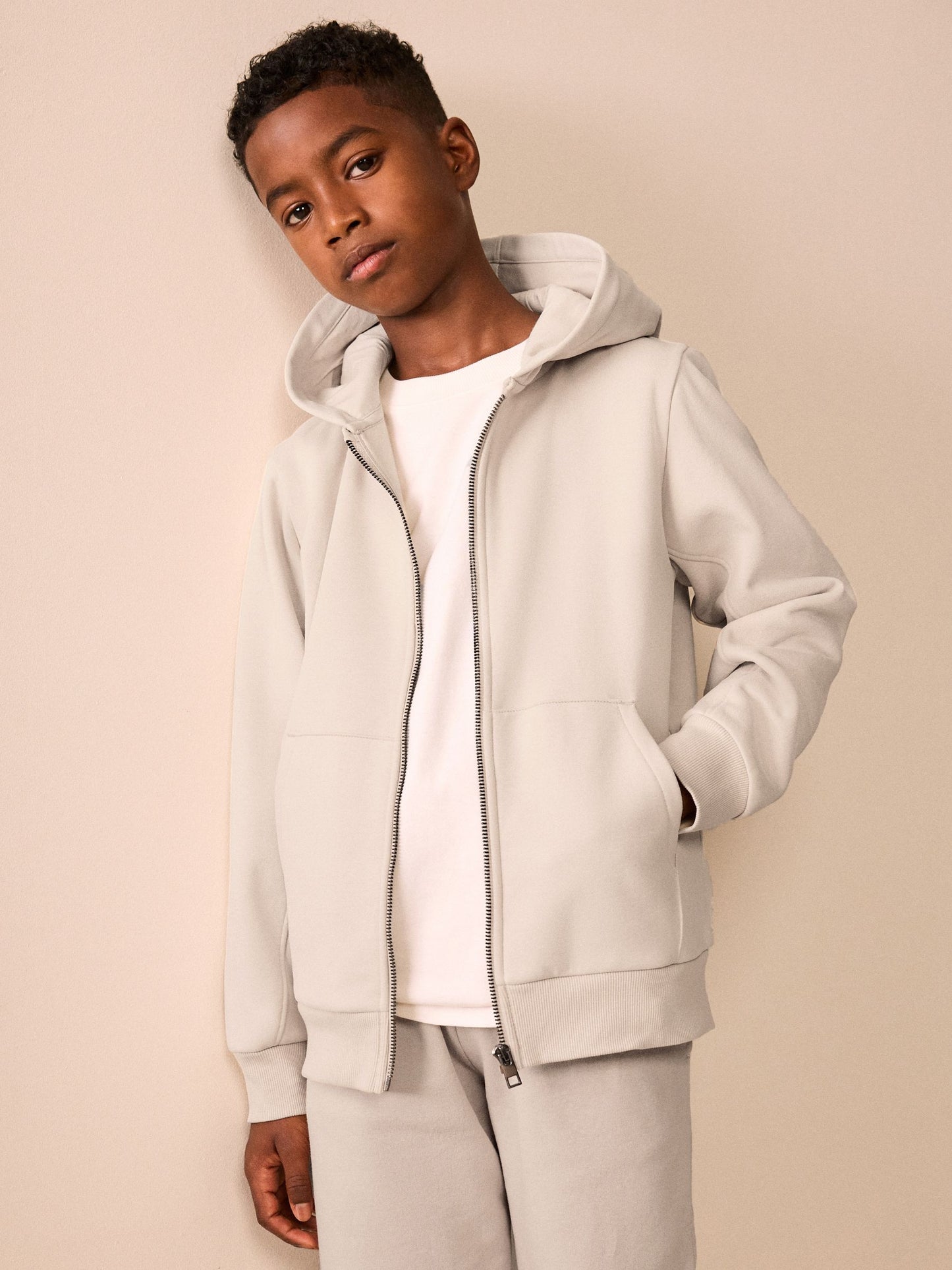 Dsiney Kidz - Ecru Zip Through Sweat Hoodie (3-16yrs) image 3