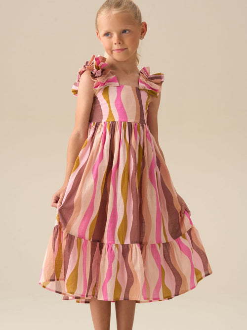 Dsiney Kidz - Angel & Rocket Pink Marley Wave Print Maxi Dress image 1