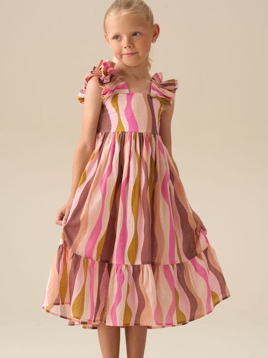 Angel & Rocket Pink Marley Wave Print Maxi Dress image 1
