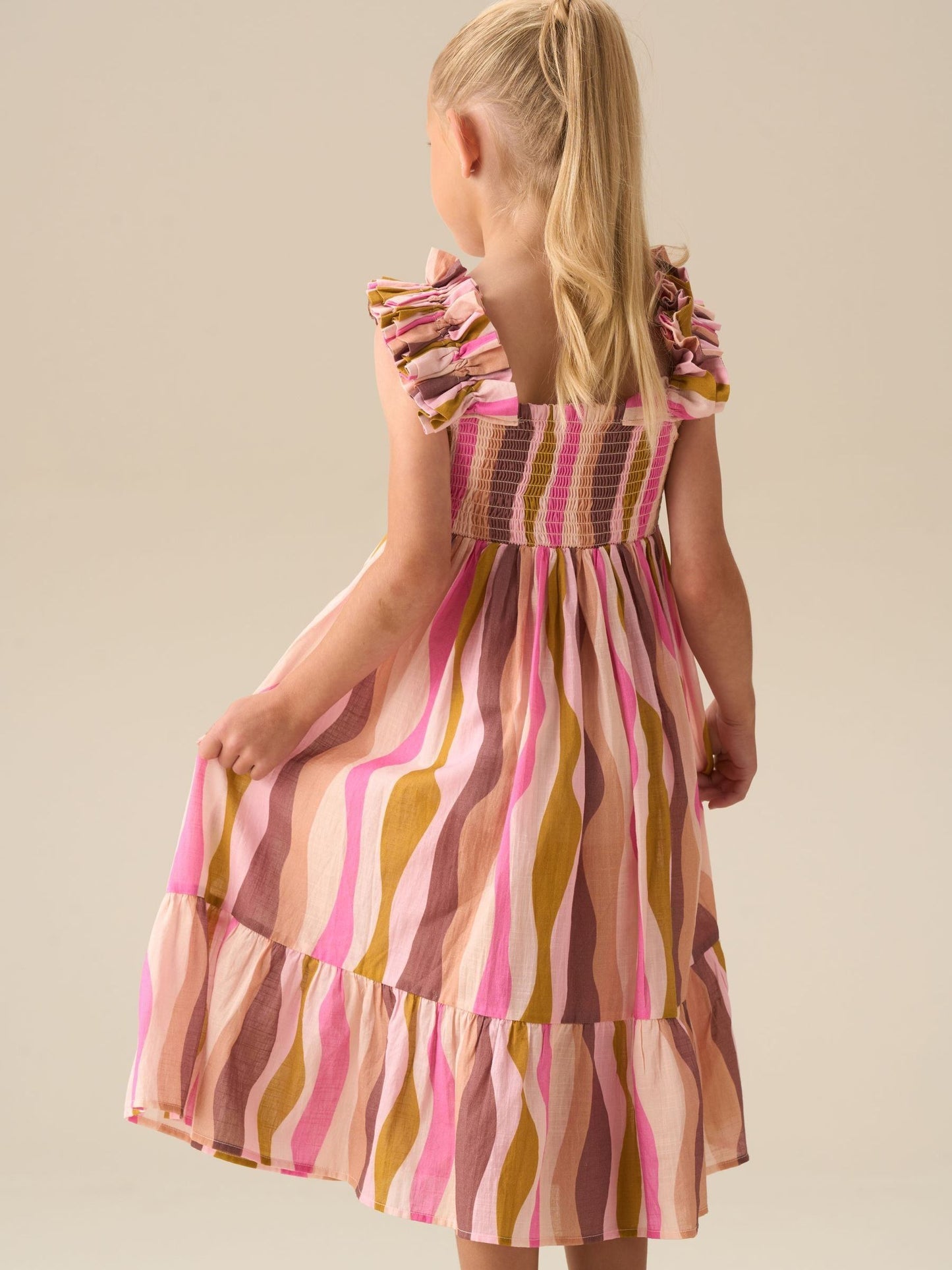Angel & Rocket Pink Marley Wave Print Maxi Dress image 3