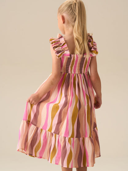 Angel & Rocket Pink Marley Wave Print Maxi Dress image 3