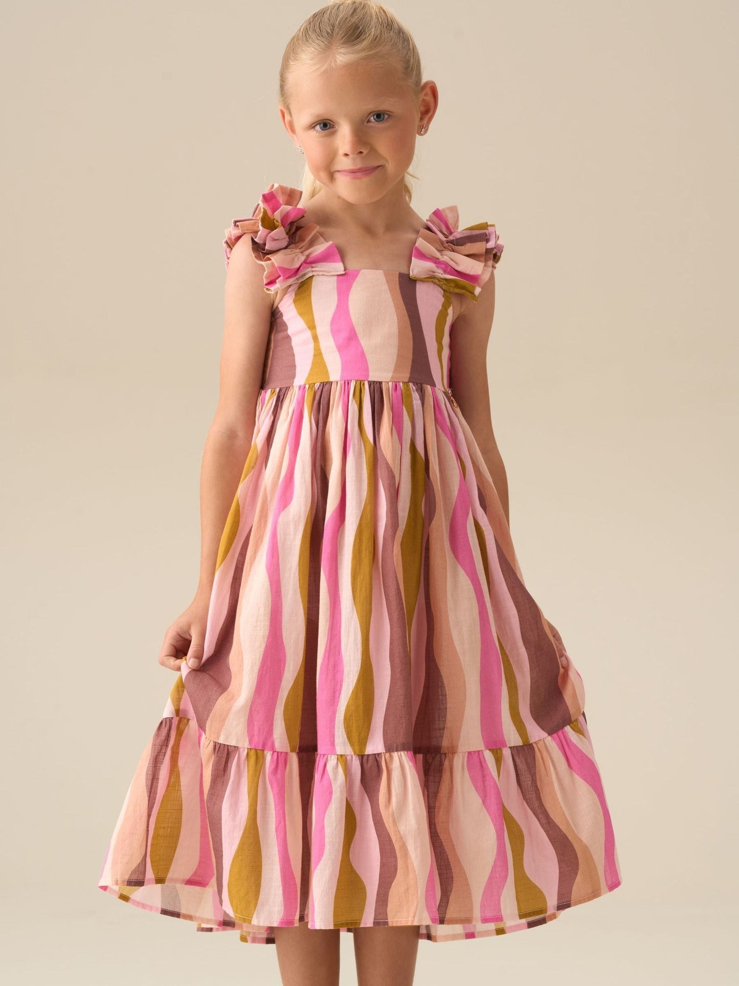 Angel & Rocket Pink Marley Wave Print Maxi Dress image 4
