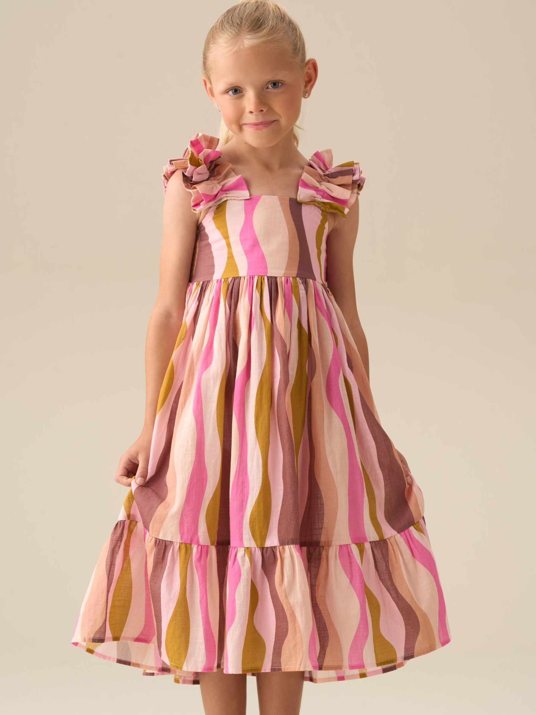 Angel & Rocket Pink Marley Wave Print Maxi Dress image 4