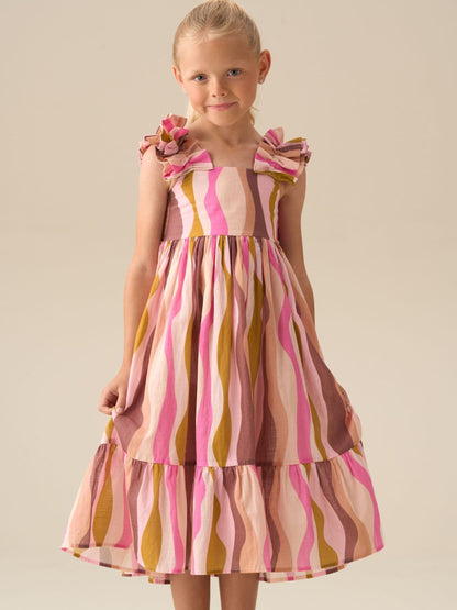 Angel & Rocket Pink Marley Wave Print Maxi Dress image 4