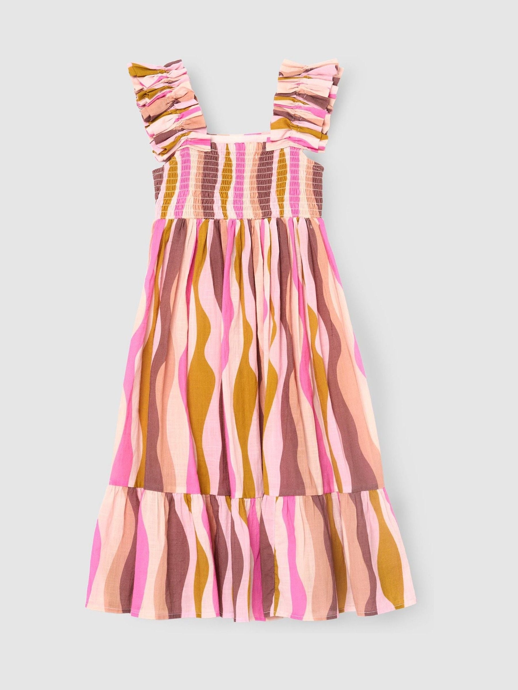 Angel & Rocket Pink Marley Wave Print Maxi Dress image 6